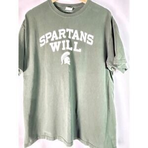 MSU Spartans Football T‎ Shirt 2012 Schedule Green Mens Size XL Michigan State